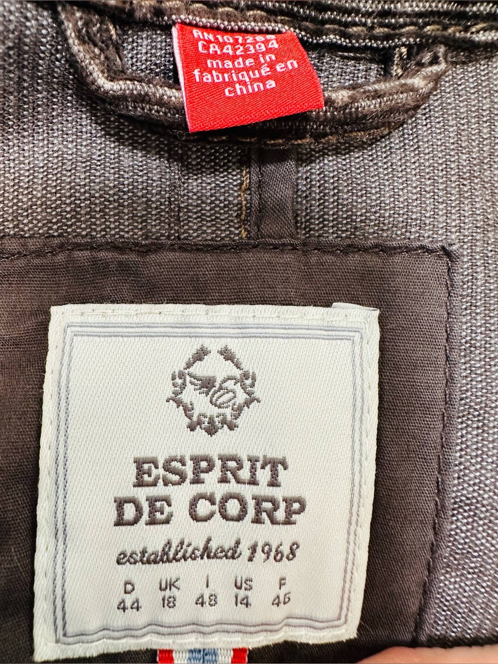 Esprit Light Weight Corduroy Jacket Brown Size 14 - Picture 8 of 10